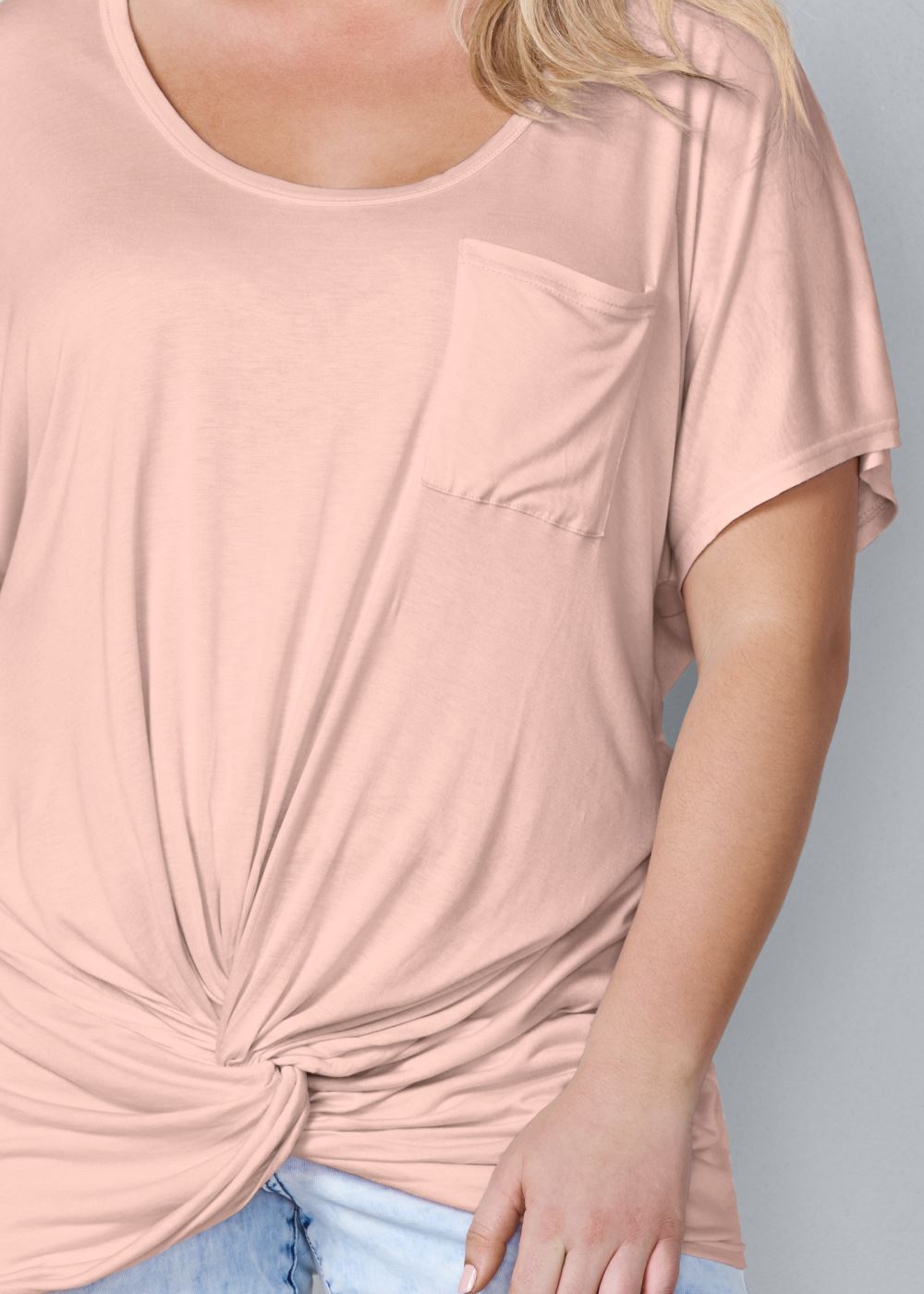 Venus Plus Size Twisted Knot Detail Tee