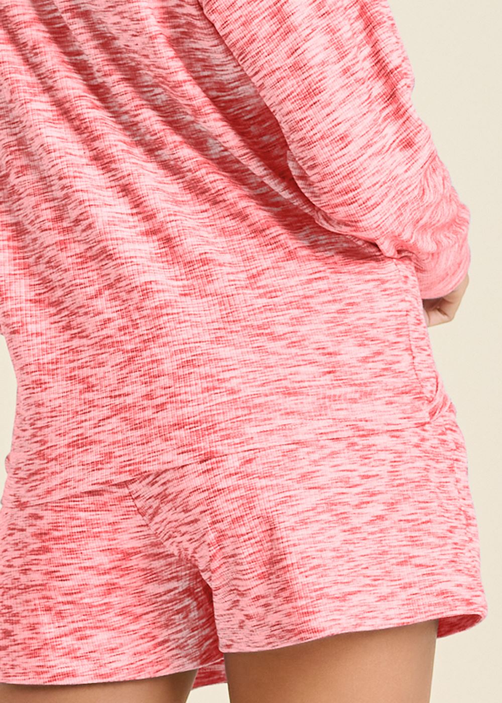Venus Plus Size Cinched Top And Shorts Set in Coral