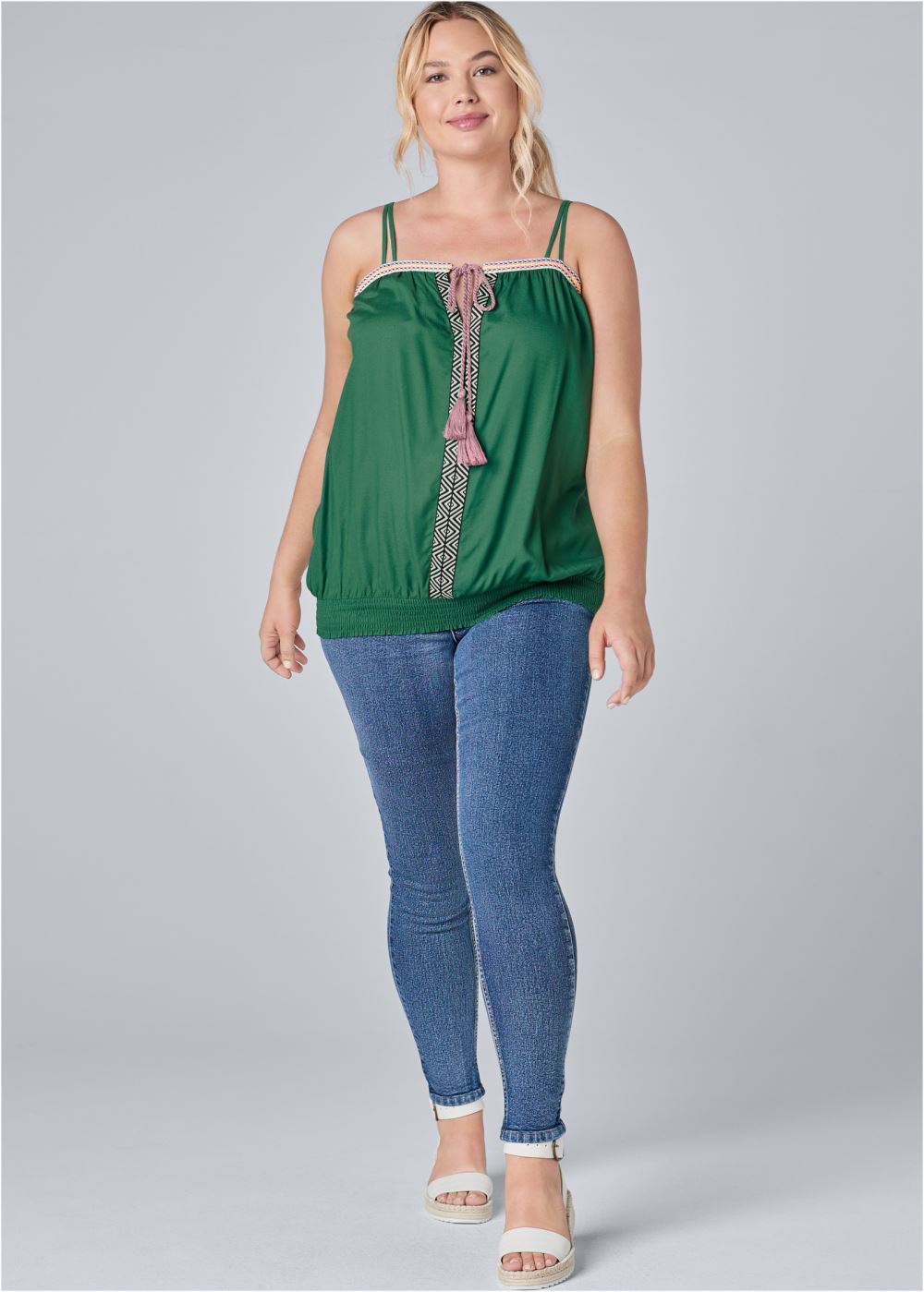 Venus Plus Size Trim Detail Top