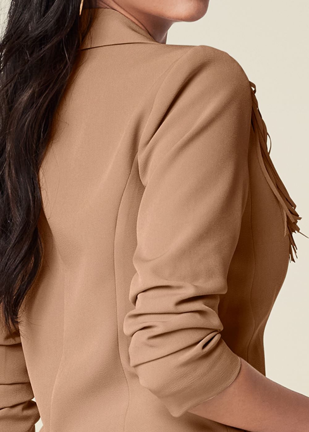 Venus Camel FRINGE SUITING BLAZER