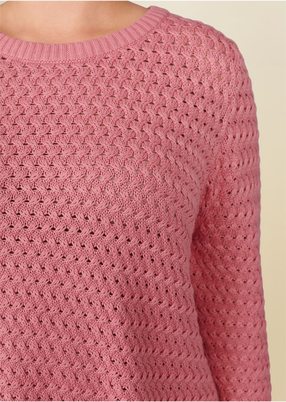 Venus Plus Size Button Detail Sweater in Pink