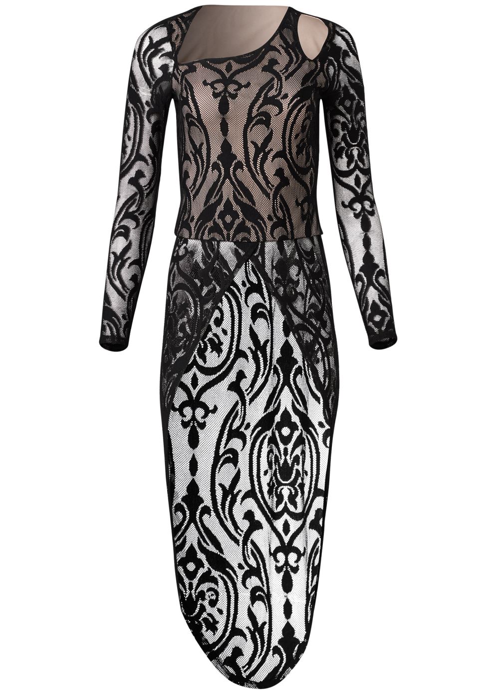 Venus Plus Size Lace Cutout Front Maxi Top