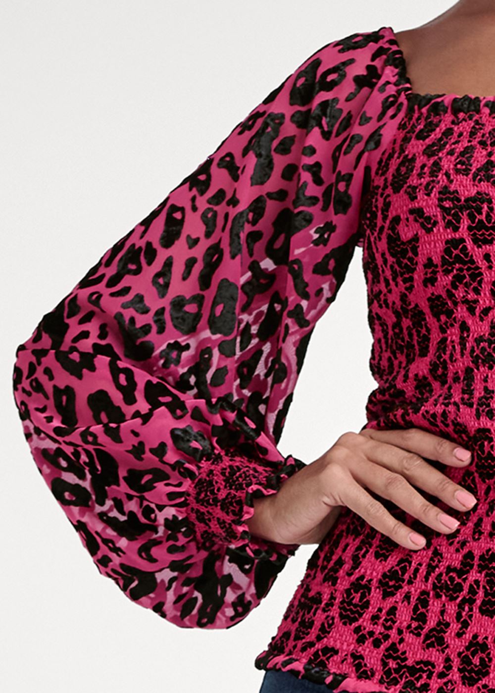 Venus Plus Size Leopard Burnout Top