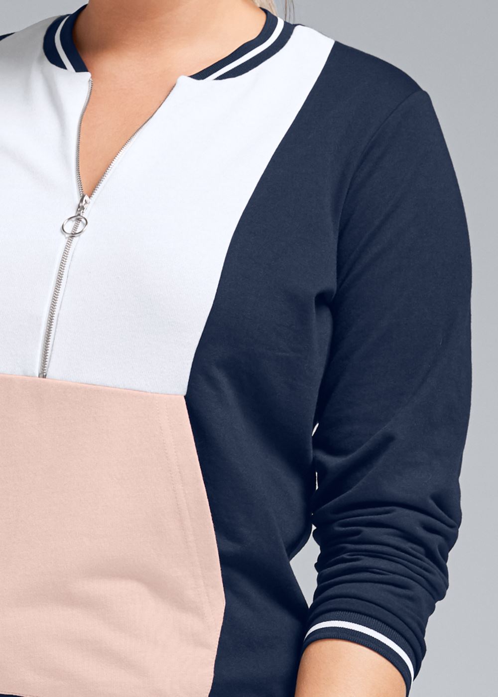 Venus Plus Size Color Block Sweatshirt
