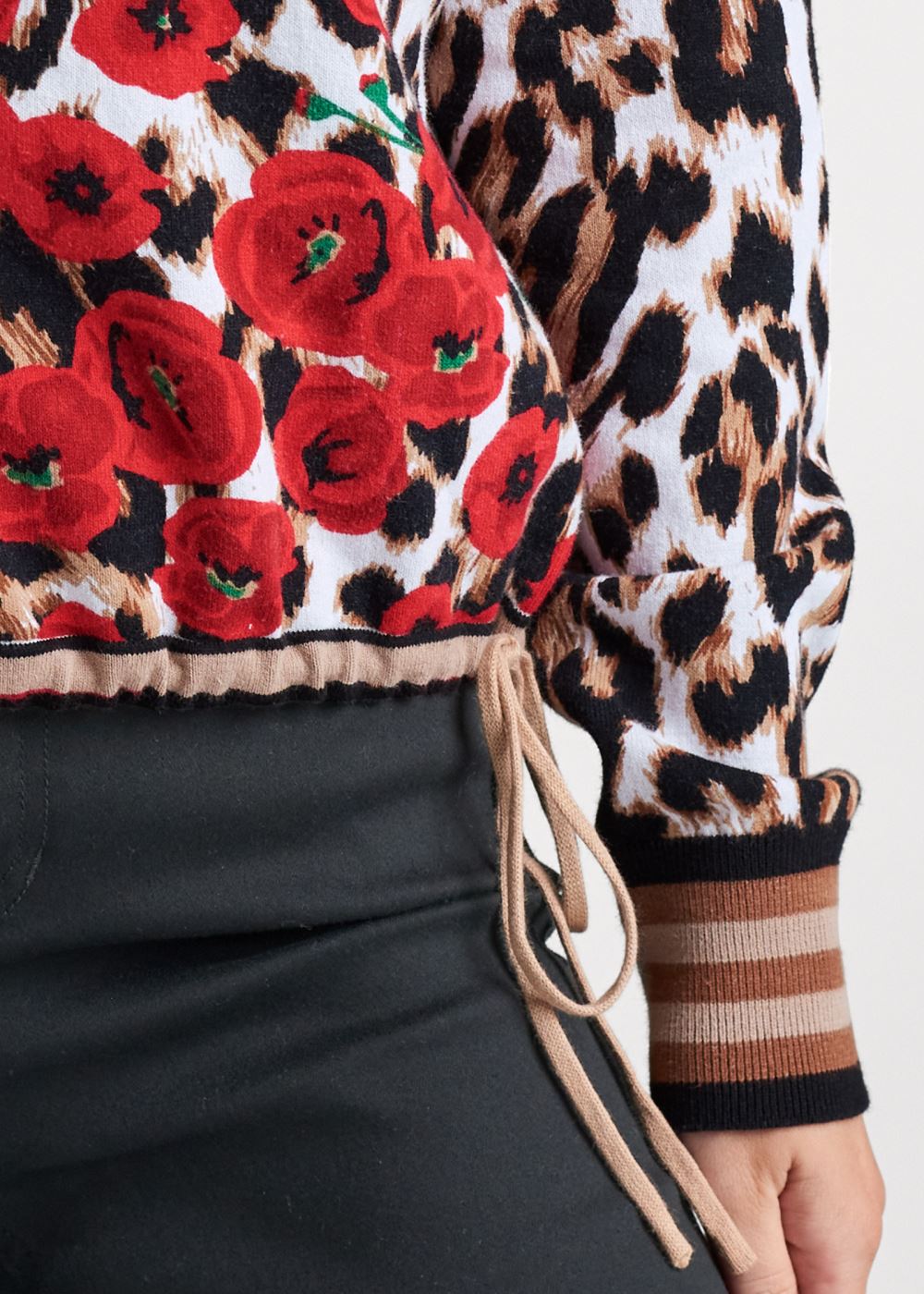 Venus Plus Size Mixed Print Sweater in White