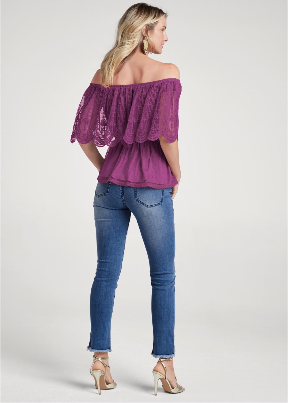 Venus Plus Size Lace Off-The-Shoulder Top