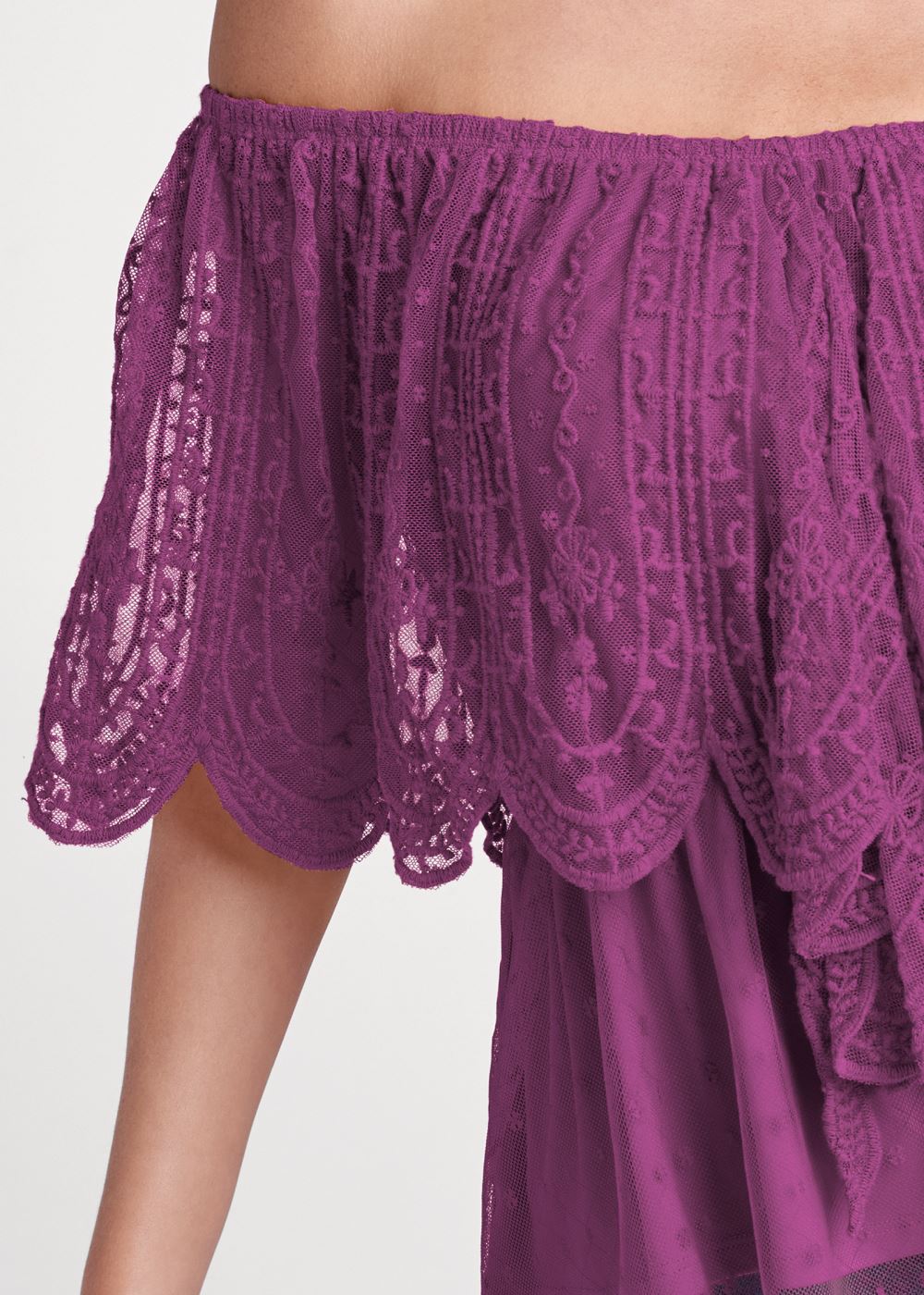 Venus Plus Size Lace Off-The-Shoulder Top