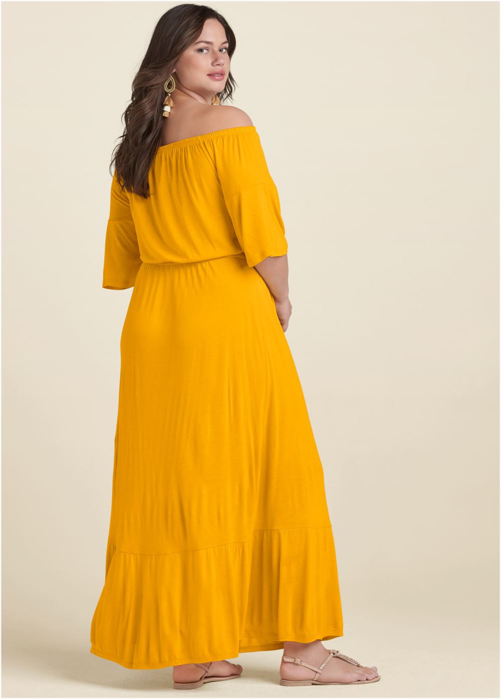 Venus Plus Size Off-The-Shoulder Maxi Dress