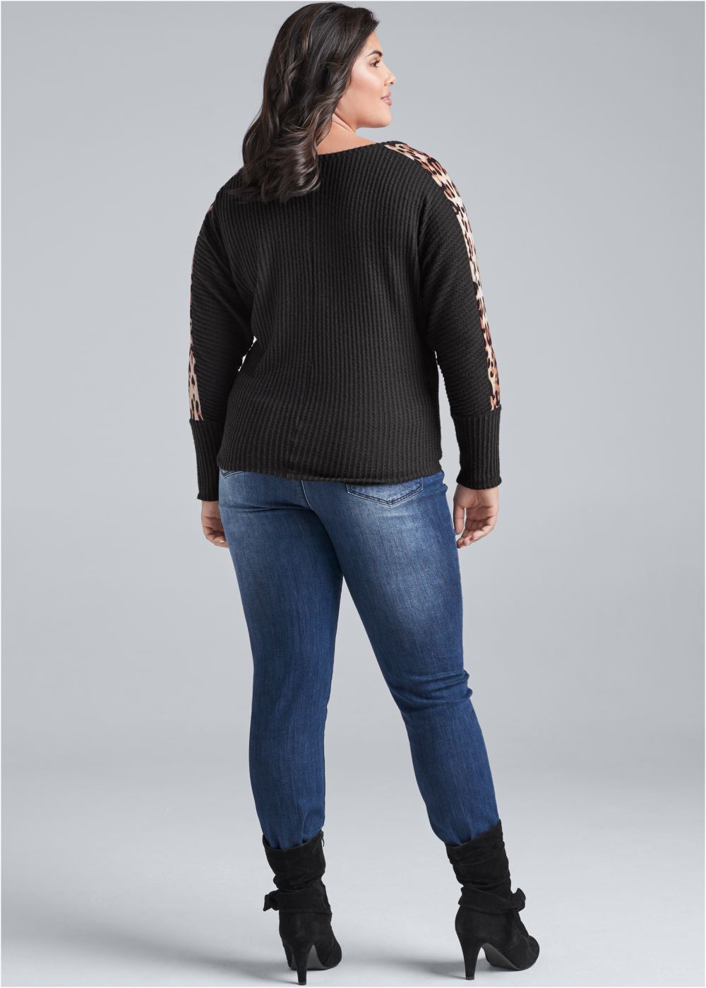 Venus Plus Size Print Stripe Lounge Top