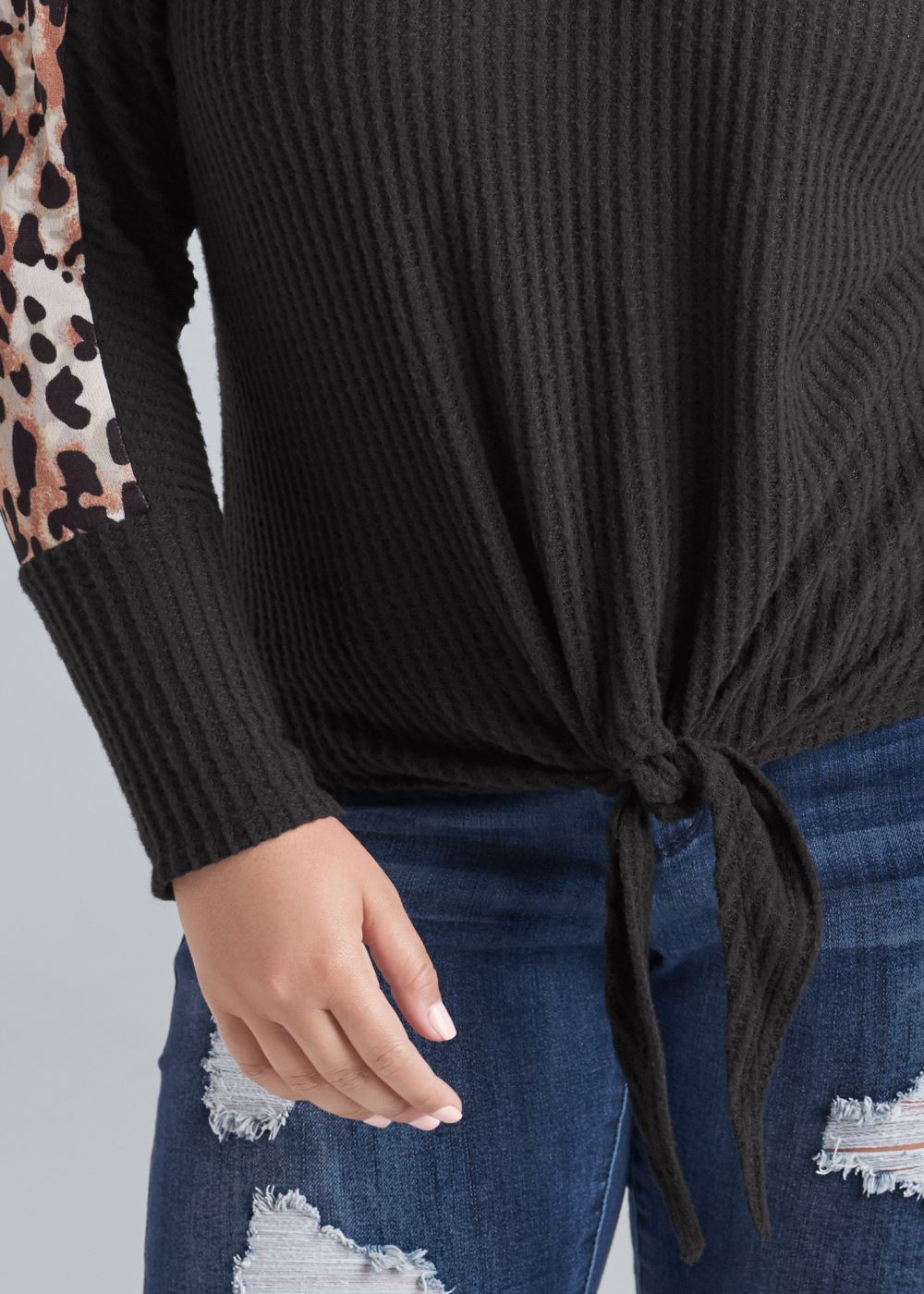 Venus Plus Size Print Stripe Lounge Top