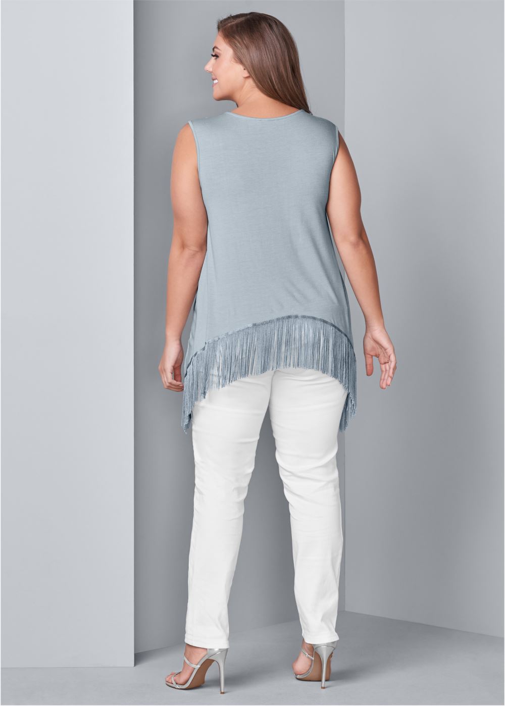 Venus Plus Size Fringe Detail Top