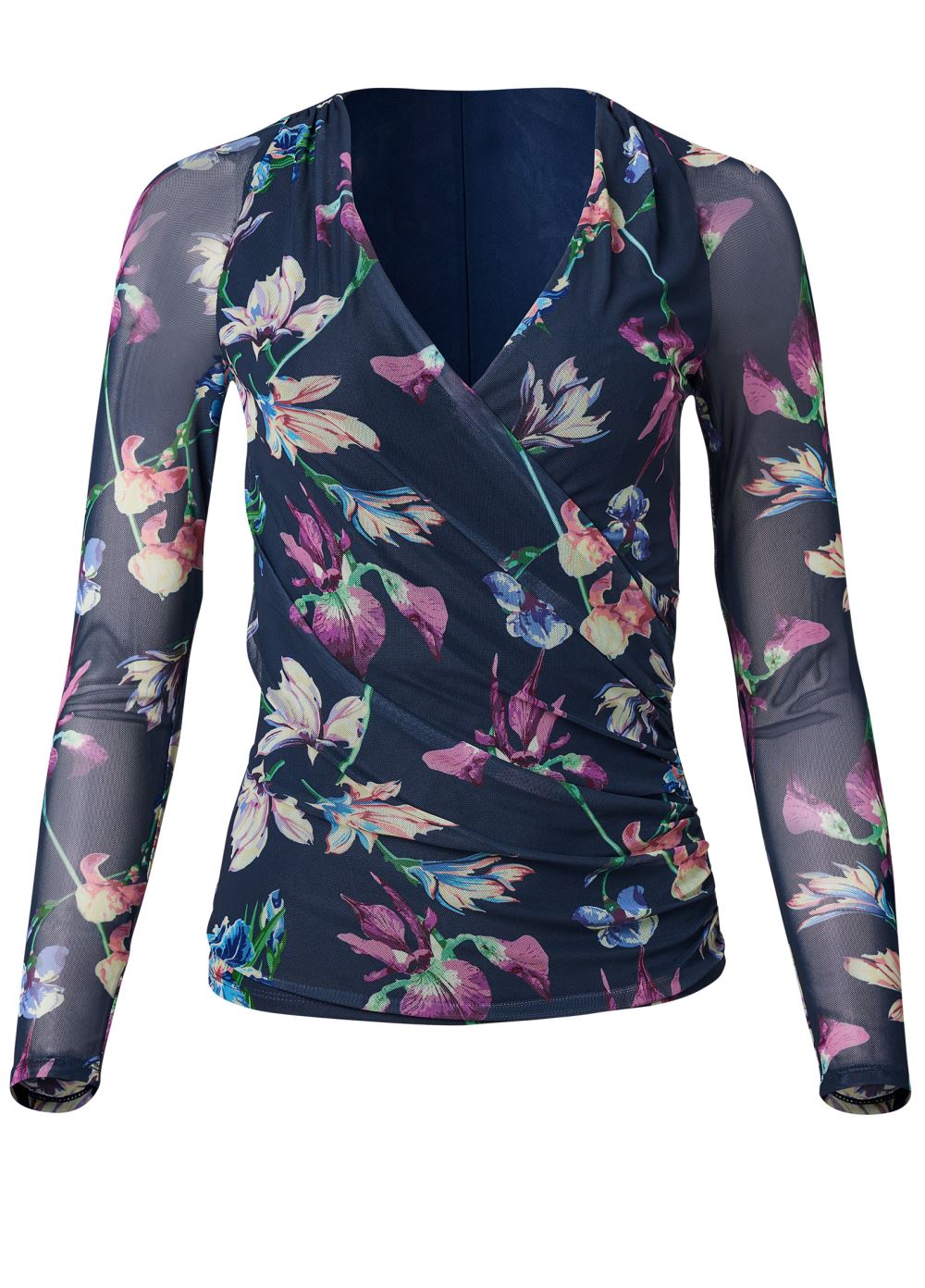 Venus Plus Size Bahamian Floral Mesh Top