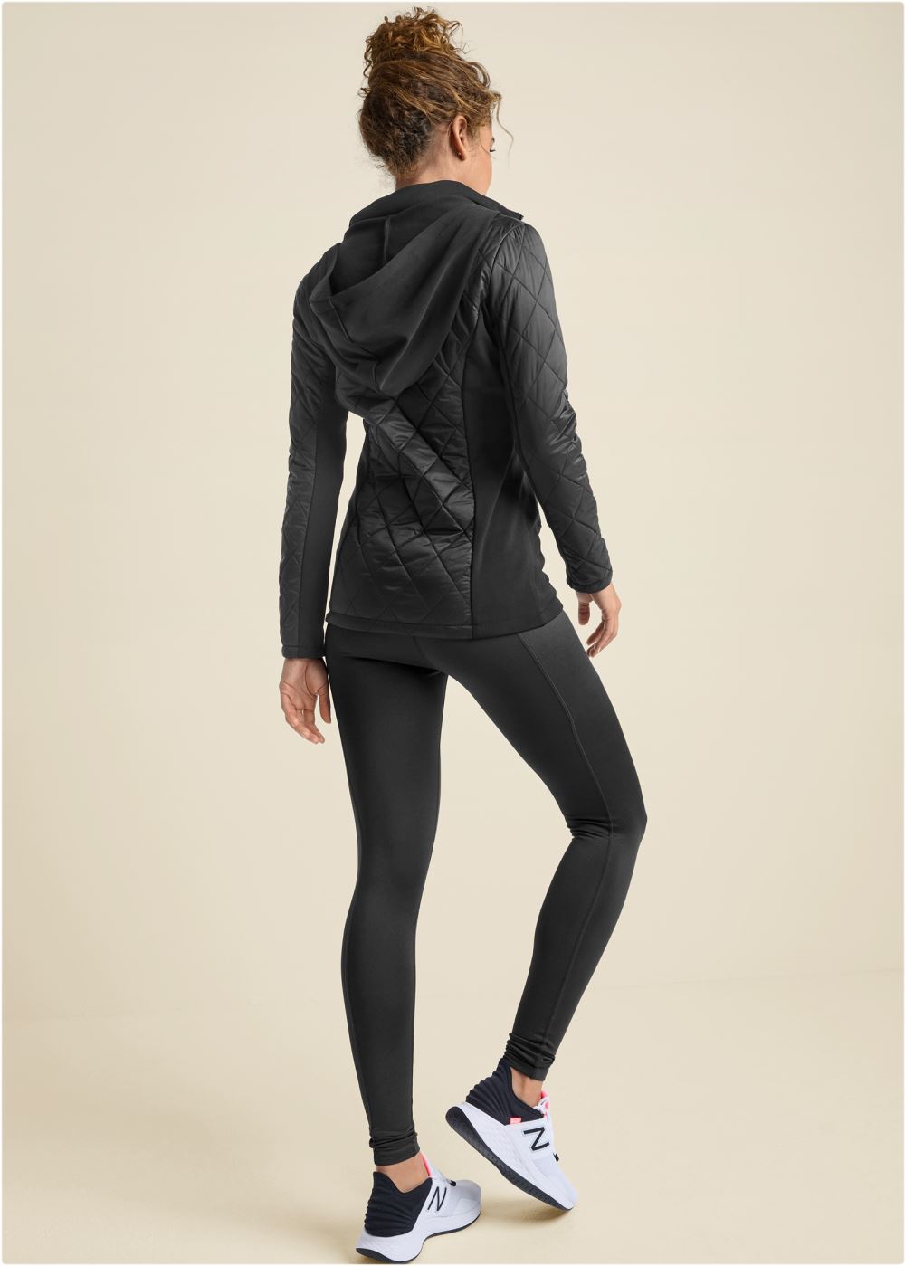 Venus Plus Size Quilted Puffer Jacket in Black