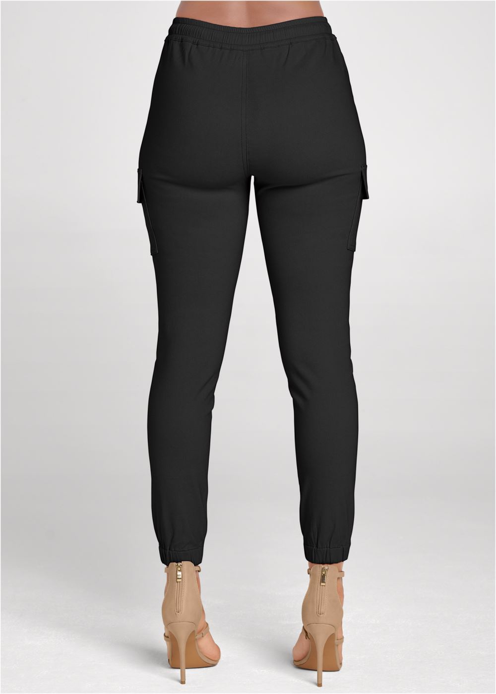 Venus Black CASUAL PULL-ON CARGO PANTS