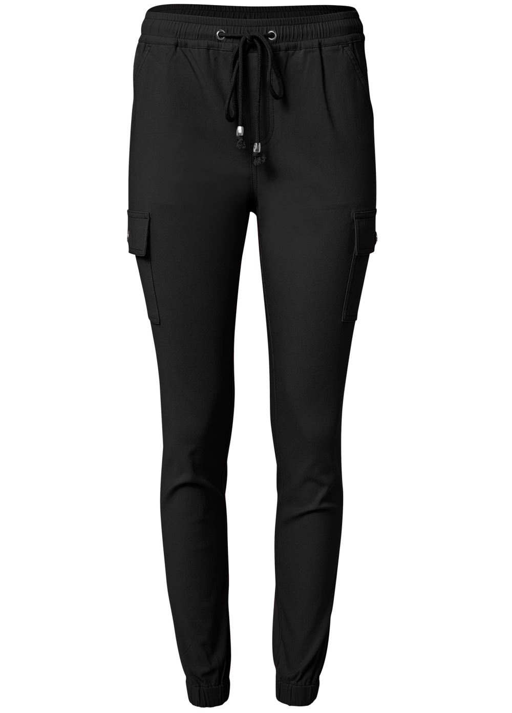 Venus Black CASUAL PULL-ON CARGO PANTS