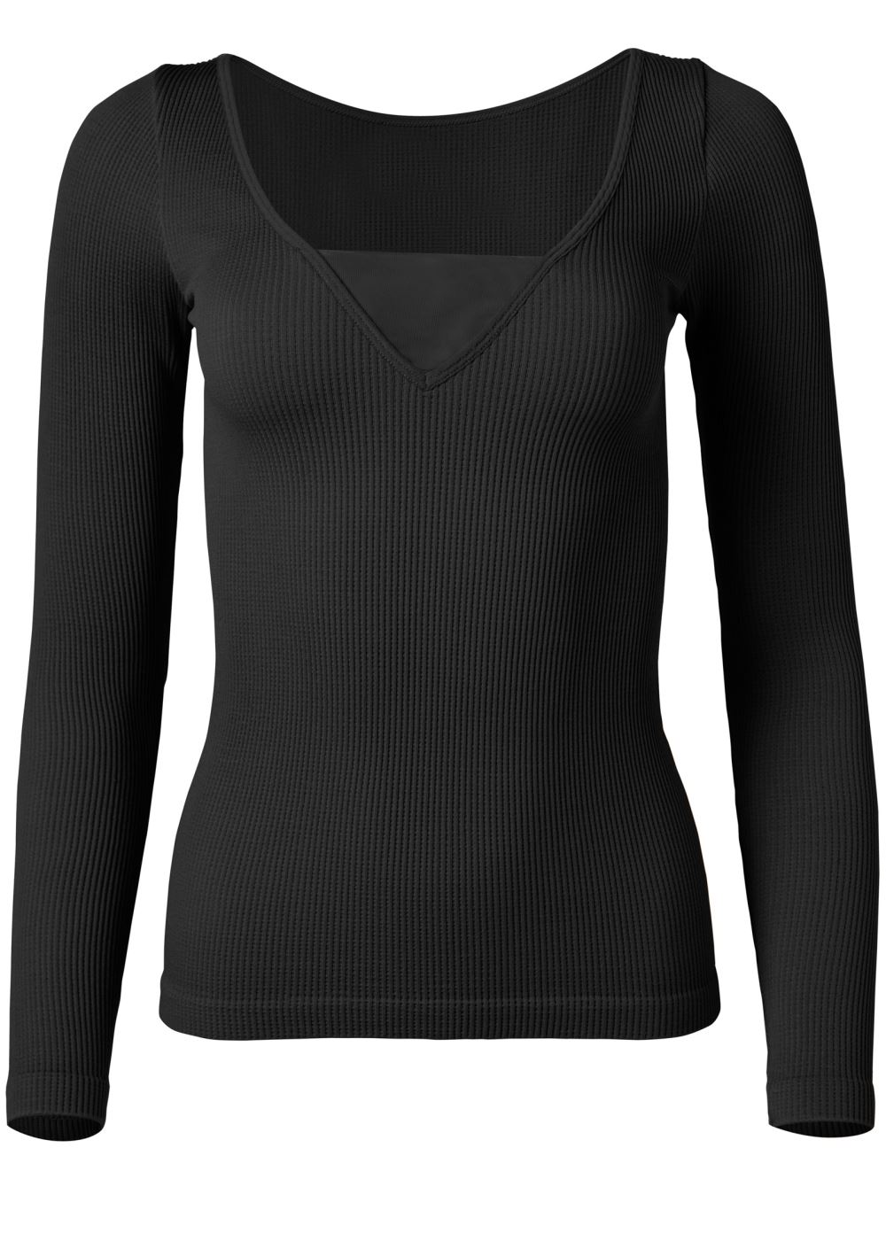 Venus Plus Size Ribbed Mesh Seamless Top