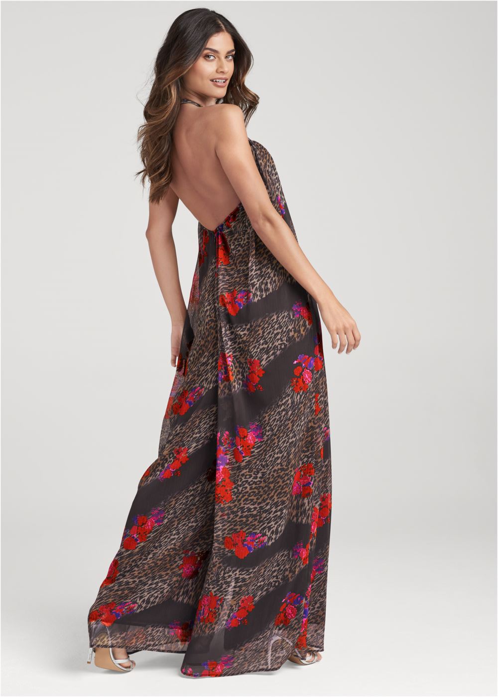 Venus Plus Size Animal Print Jumpsuit in Brown Multi
