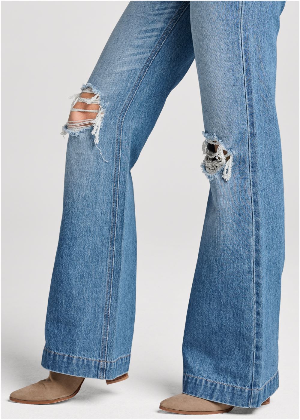 Venus Plus Size New Vintage Wide Leg Jeans in Medium Wash