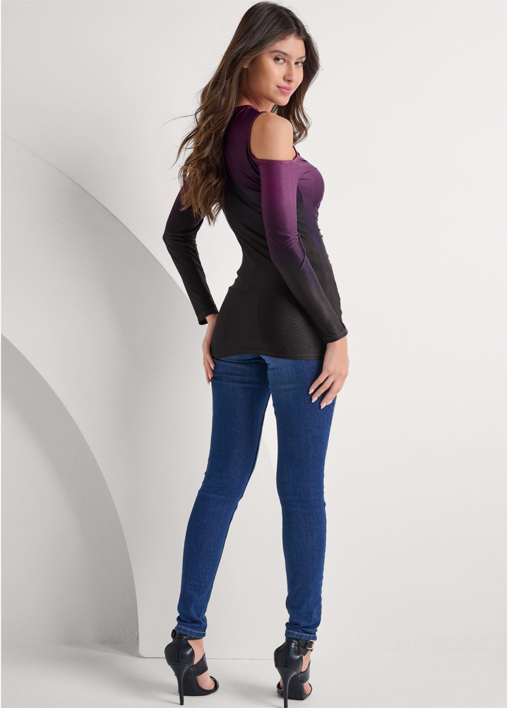 Venus Plus Size Ombre Embellished Top