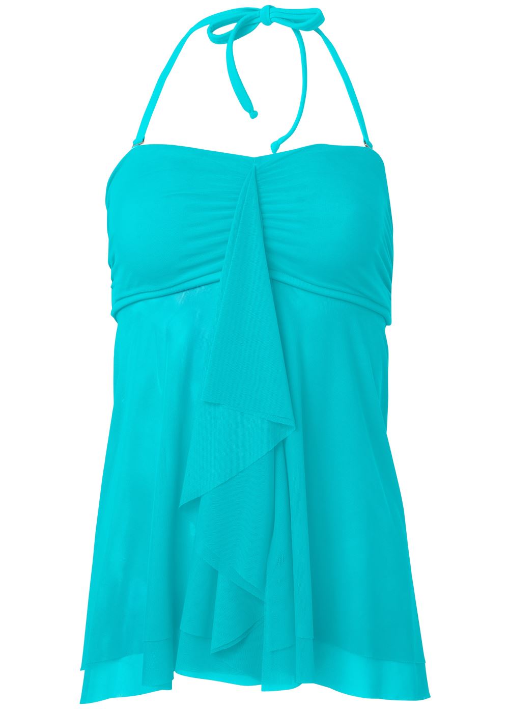 Venus Plus Size Flowing Bandeau Tankini Top Bikini - Aqua Reef