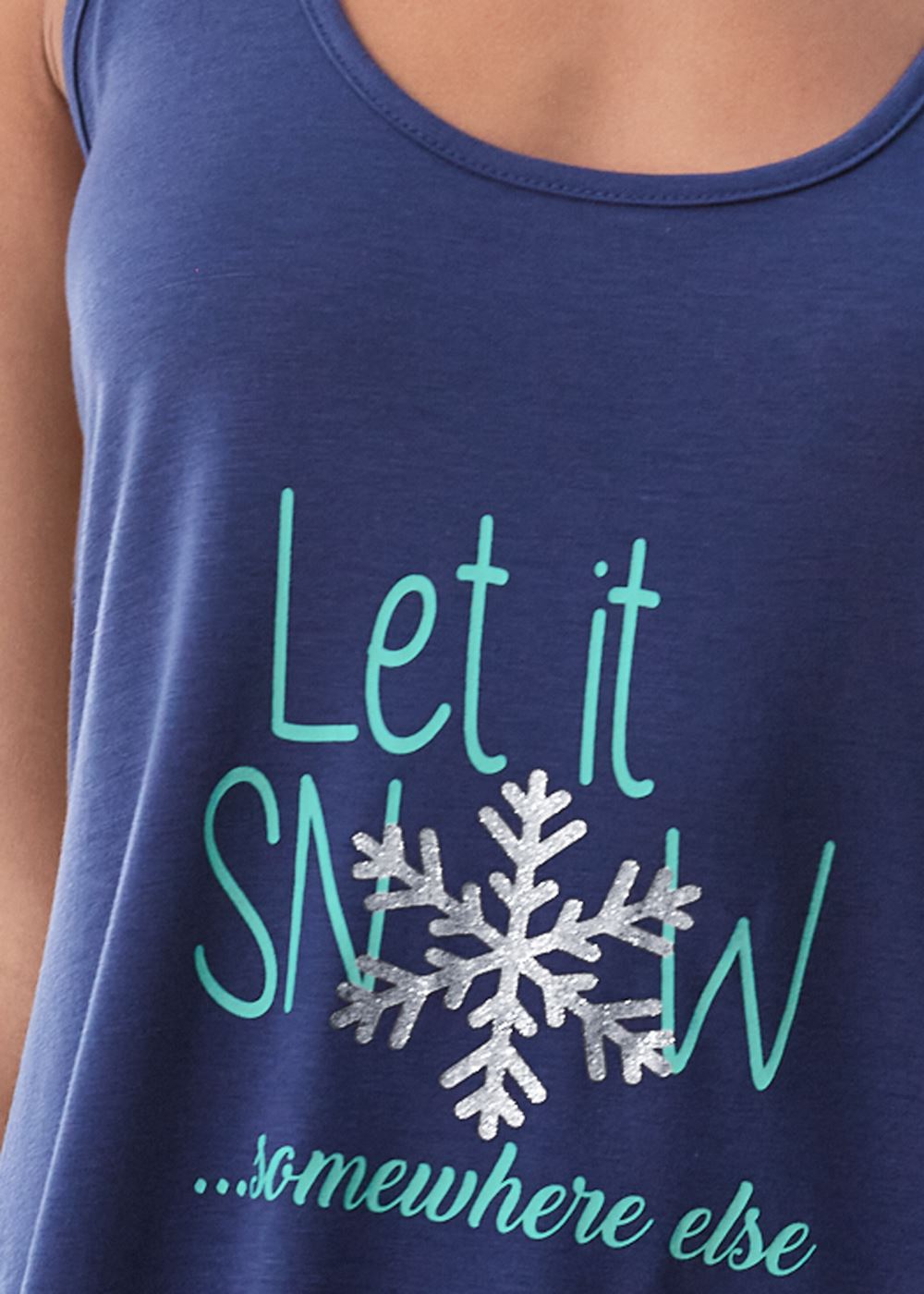 Venus Let It Snow Lace Back Nightgown