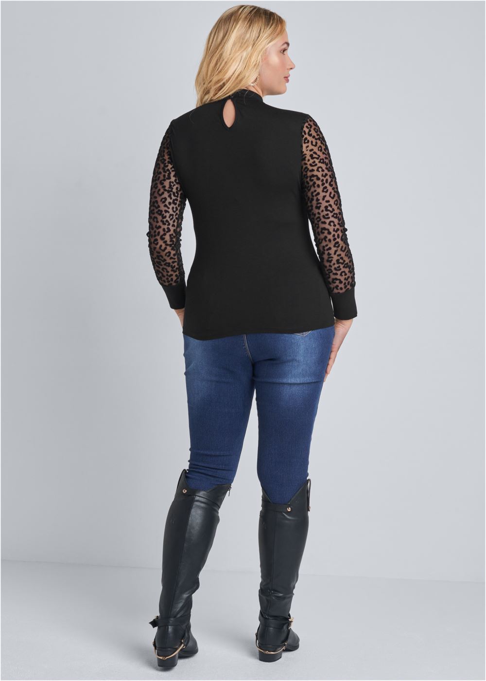Venus Plus Size Mesh Detail Top