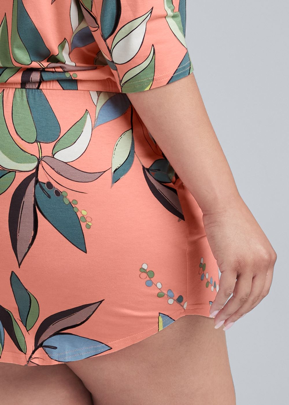 Venus Plus Size Zip Detail Printed Dress