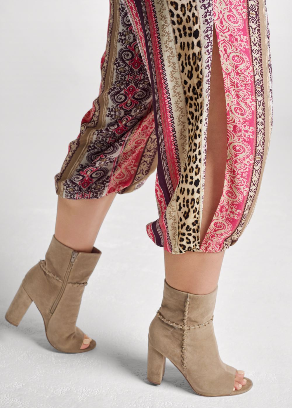 Venus Plus Size Sand Storm Stripe Tassle Jumpsuit in Pink Multi