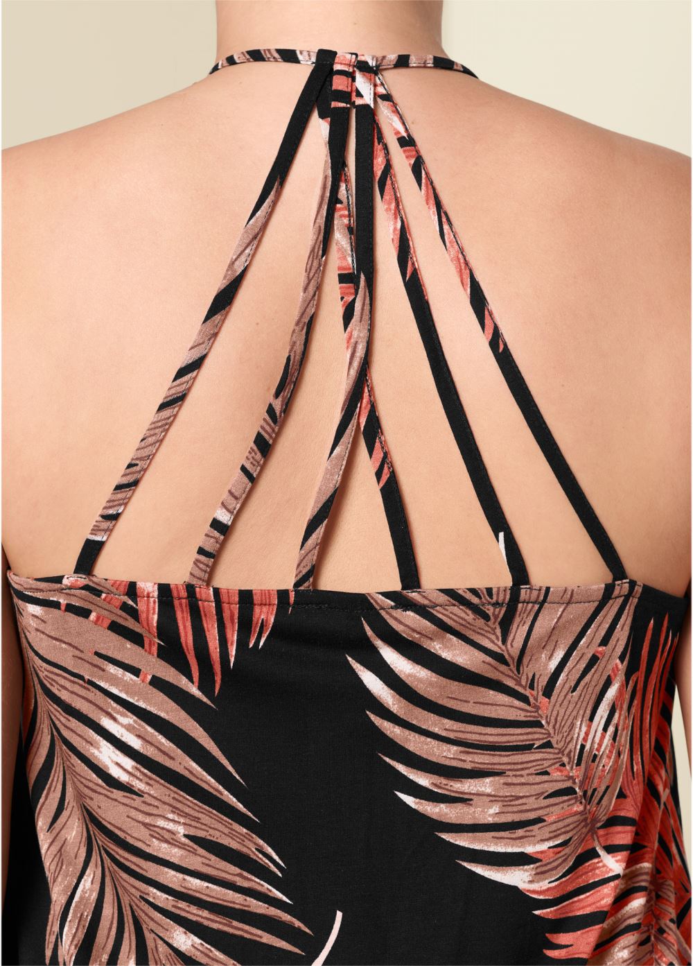 Venus Plus Size Back Detail Printed Tank