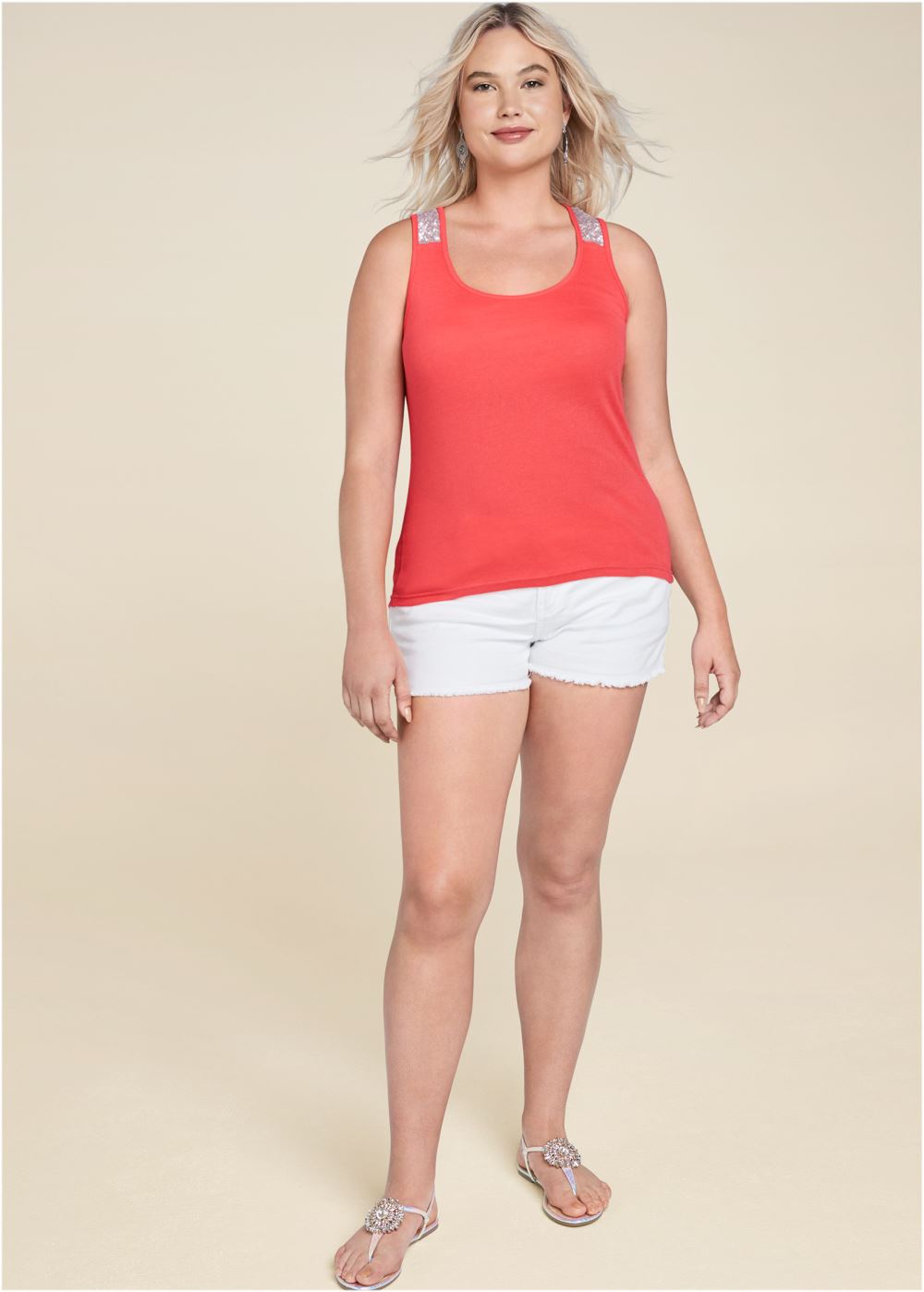 Venus Plus Size Sequin Detail Tank