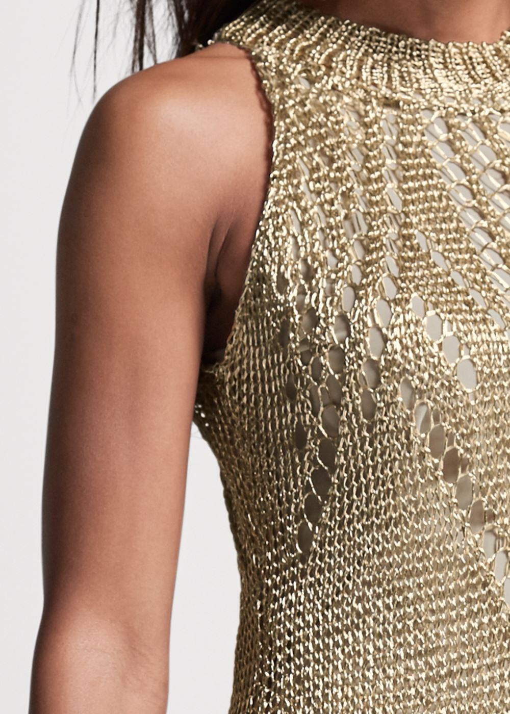 Venus Plus Size Metallic Crochet Dress