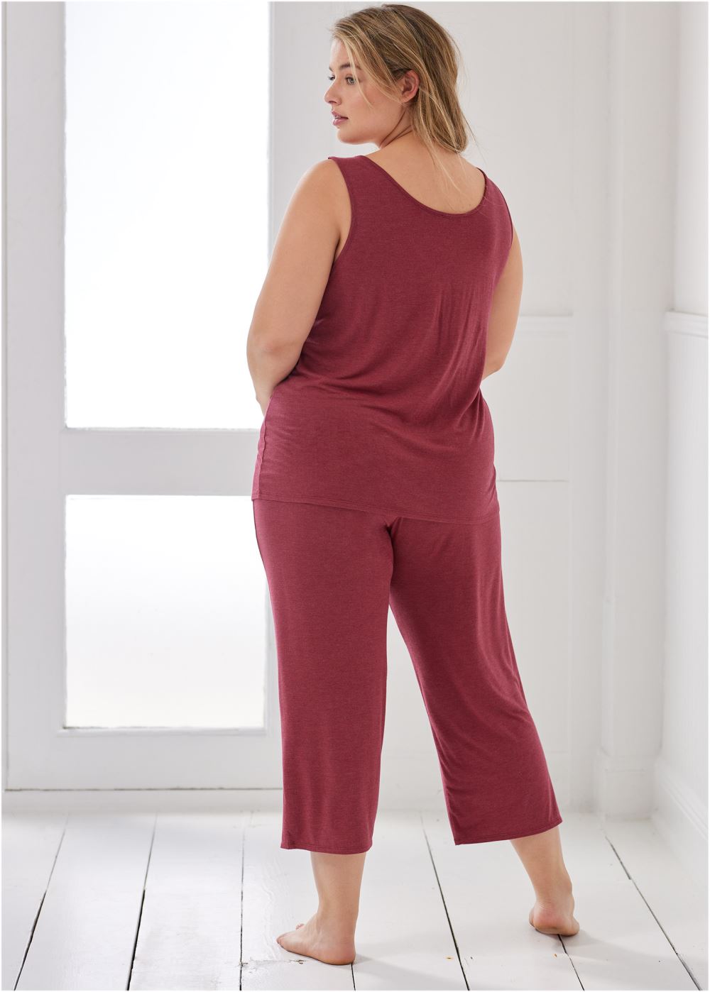 Venus Heathered Burgundy CAPRI PAJAMA SET