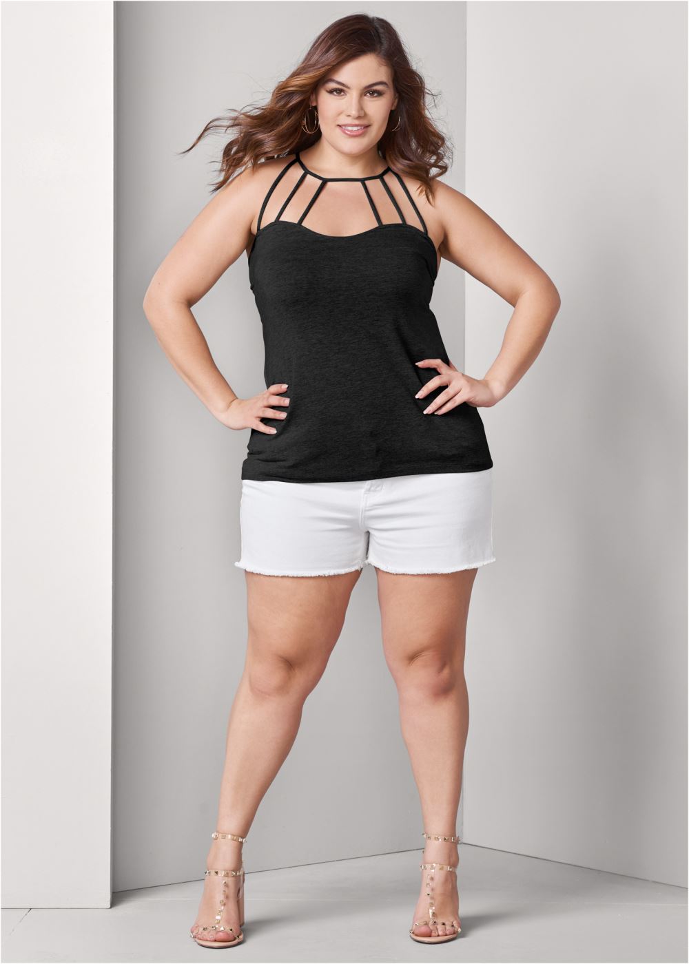 Venus Plus Size Strappy Detail Top