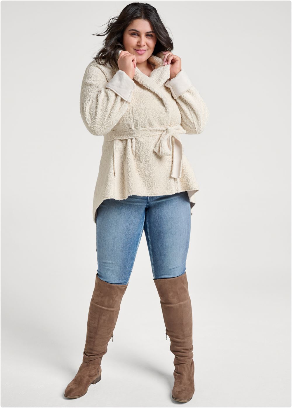 Venus Reversible Faux-Sherpa Coat in Cream