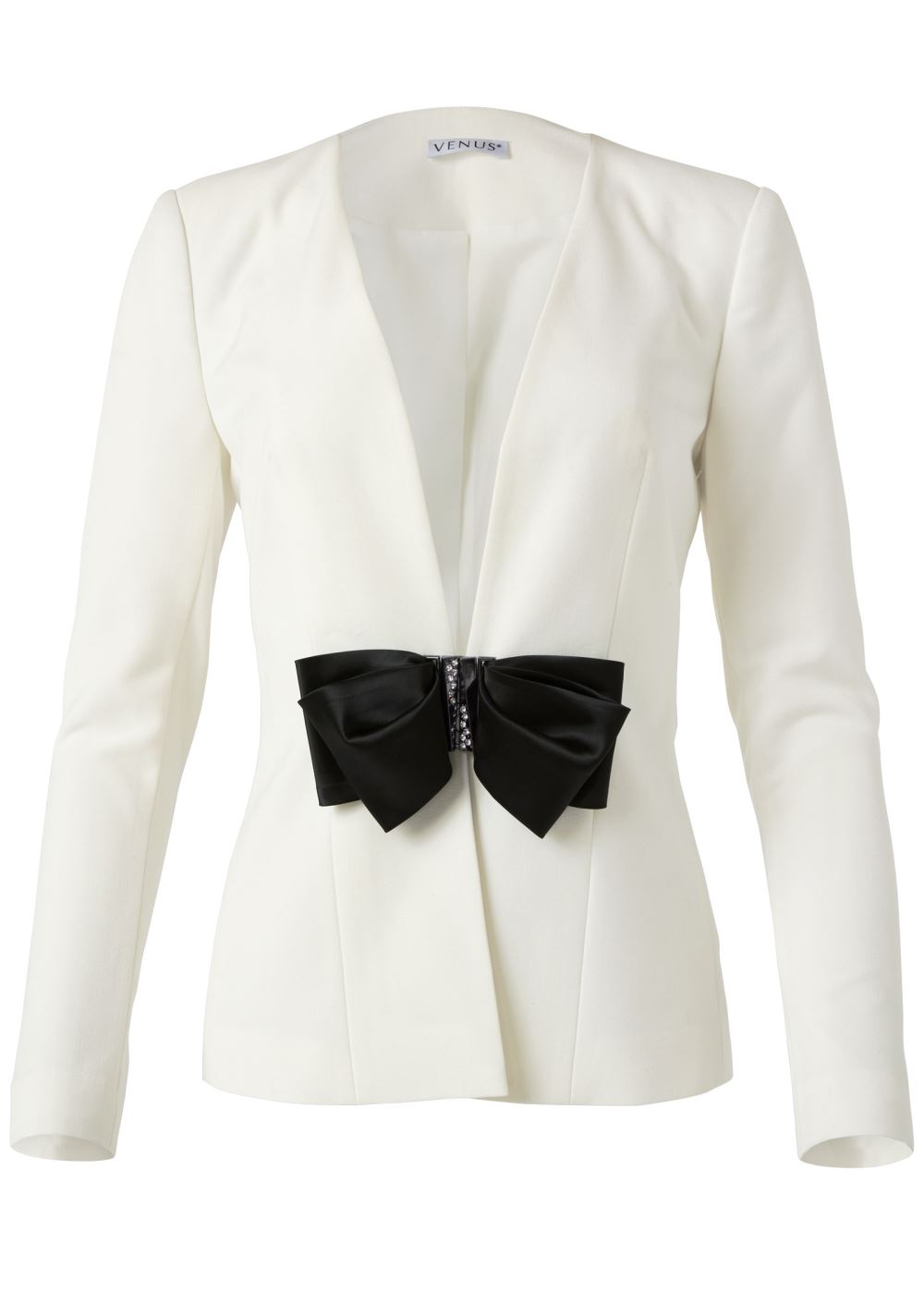 Venus White Multi BOW DETAIL BLAZER