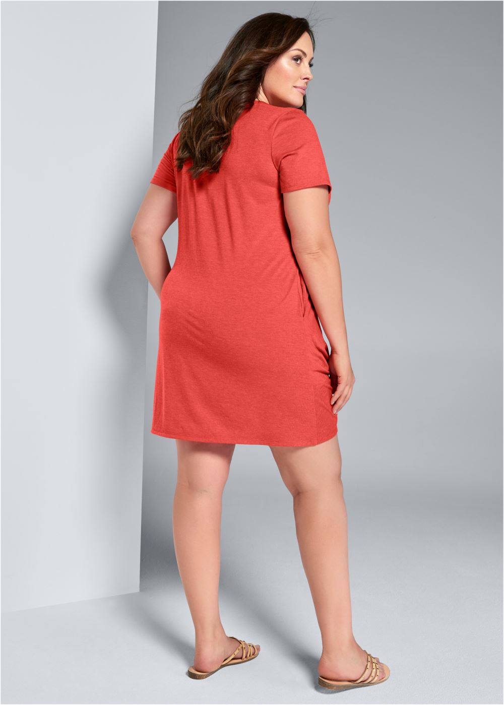 Venus Orange  Knotted Casual Dress