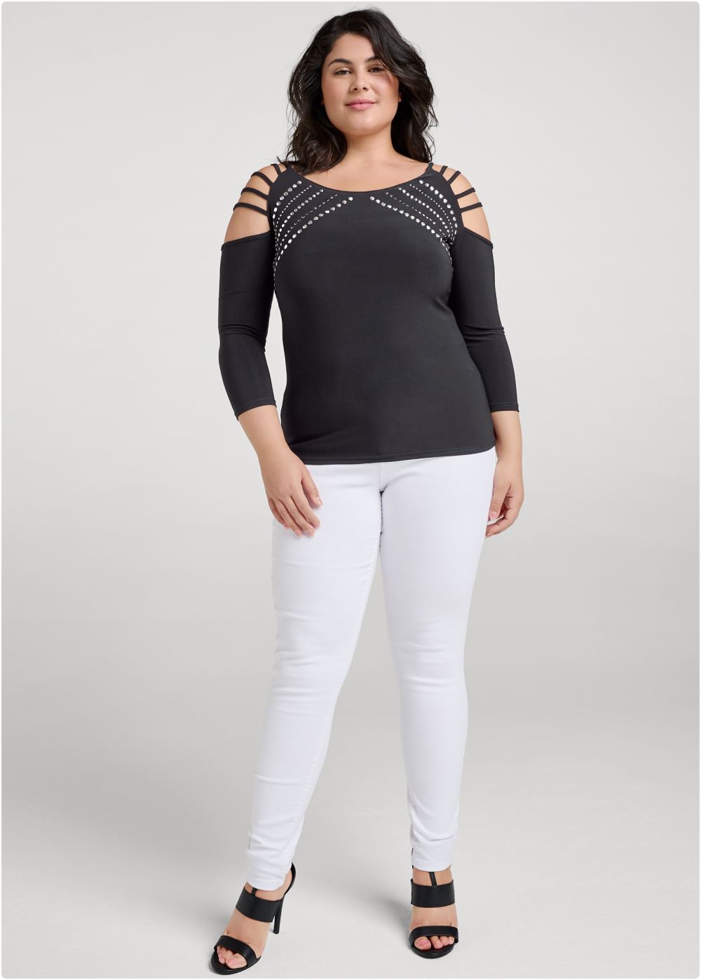 Venus Plus Size Strappy Embellished Top