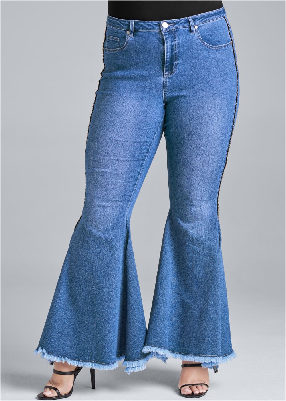 Venus Plus Size Extreme Flare Jeans in Medium Wash