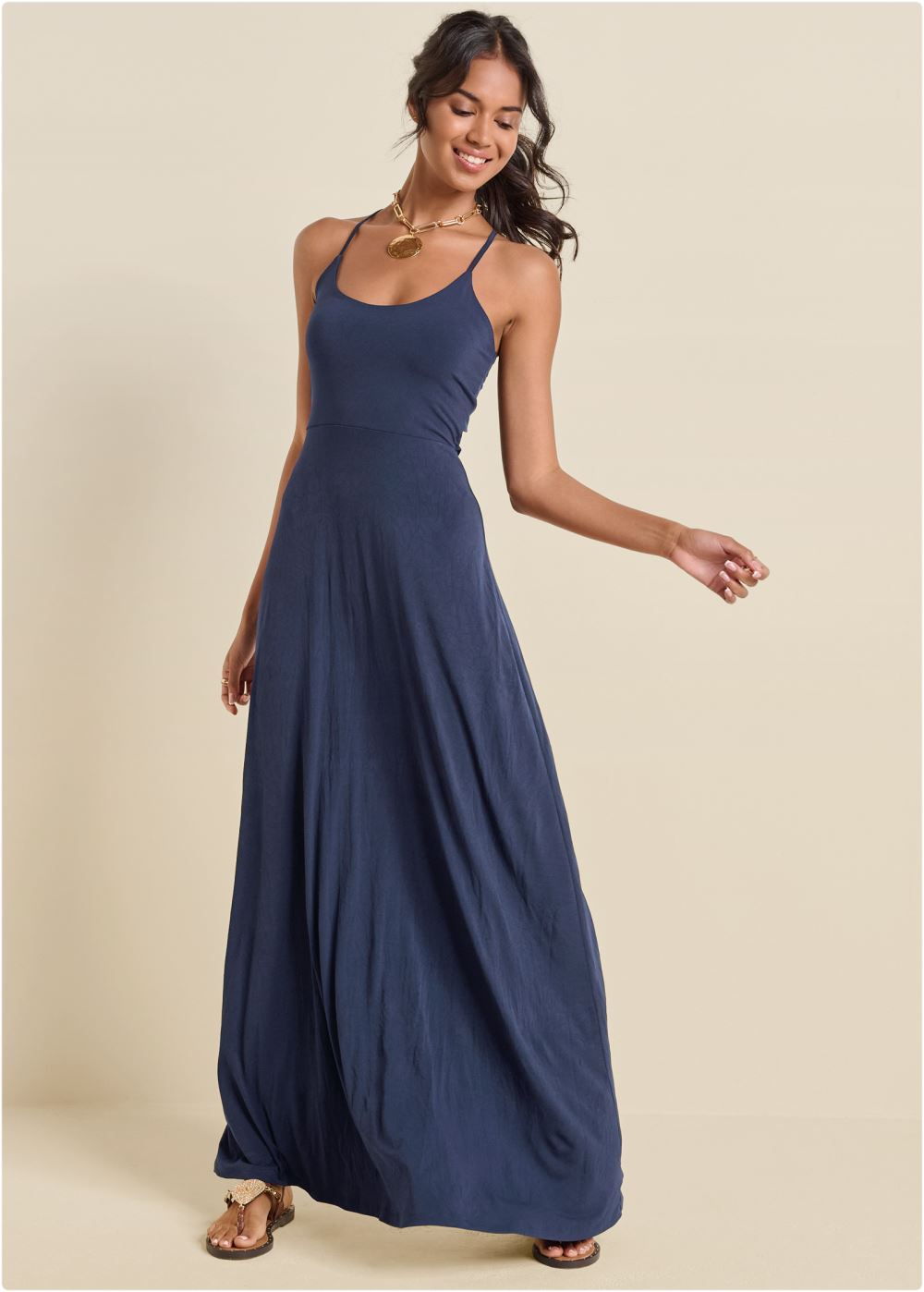 Venus Plus Size Twist Back Maxi Dress