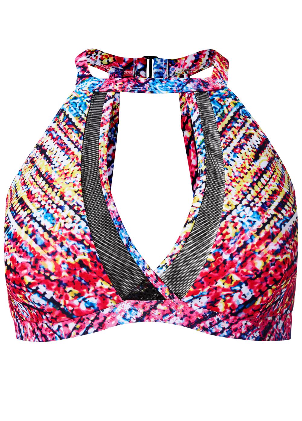 Venus Plus Size High-Neck Keyhole Swim Top Bikini - Sunset Jive