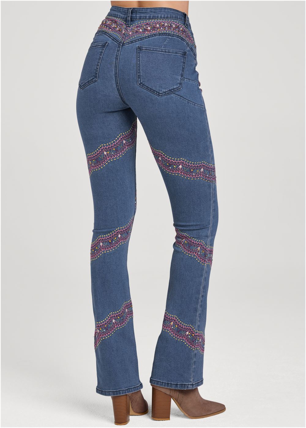 Venus Plus Size Embellished Bootcut Jeans in Medium Wash