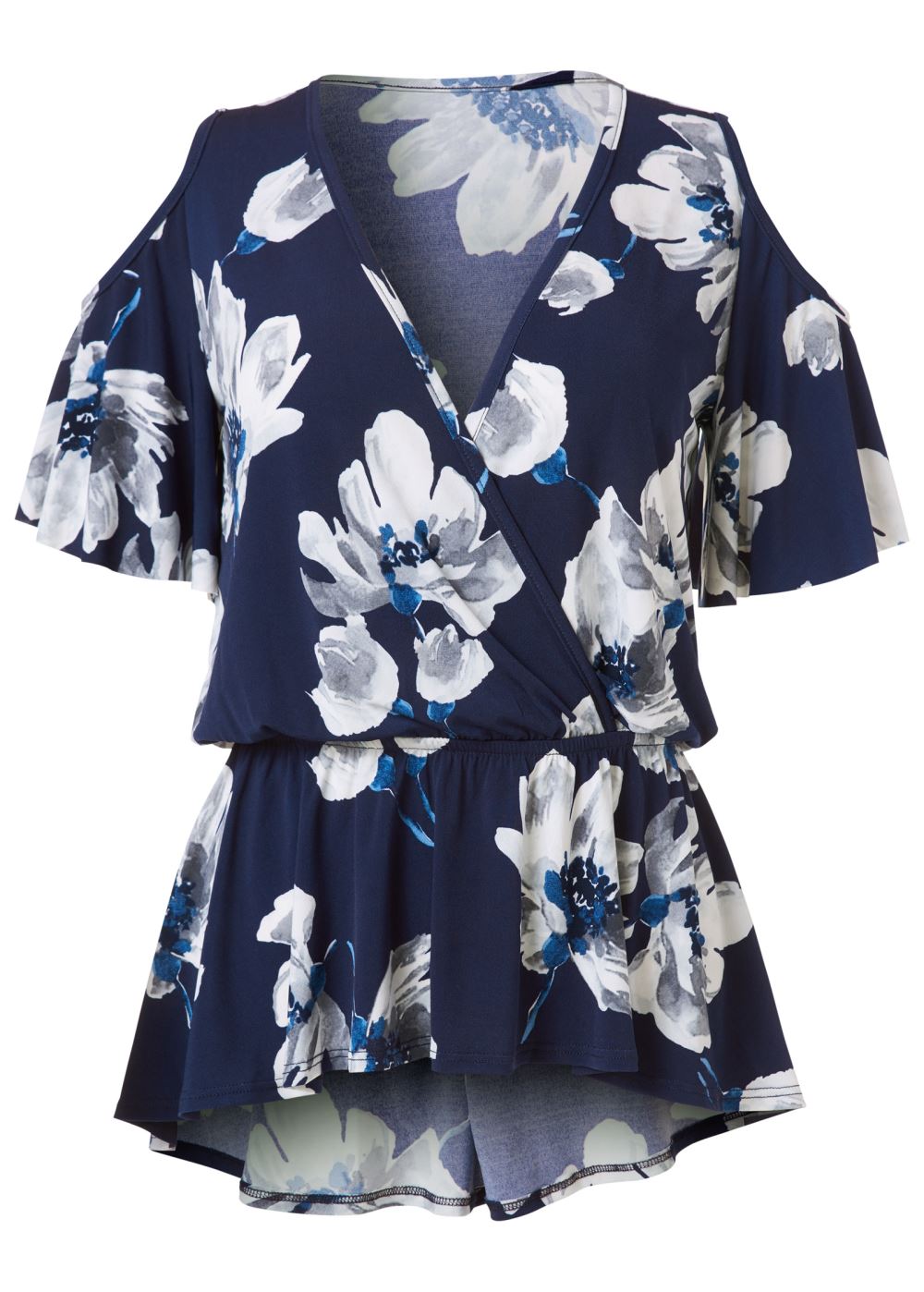 Venus Plus Size Cold-Shoulder Print Top