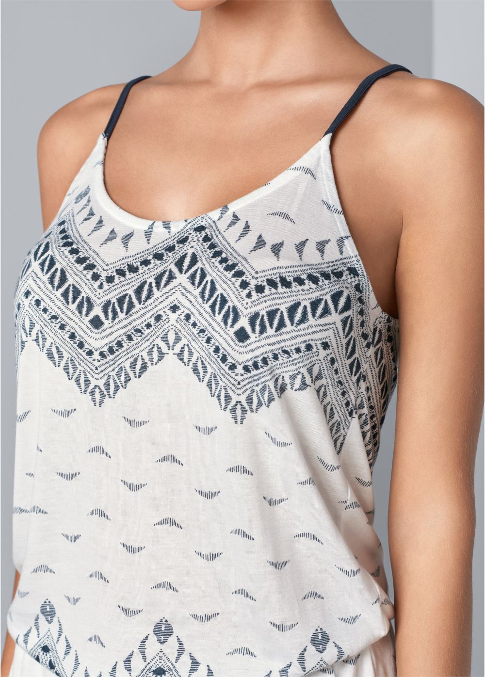 Venus Plus Size Print Casual Romper in White Multi