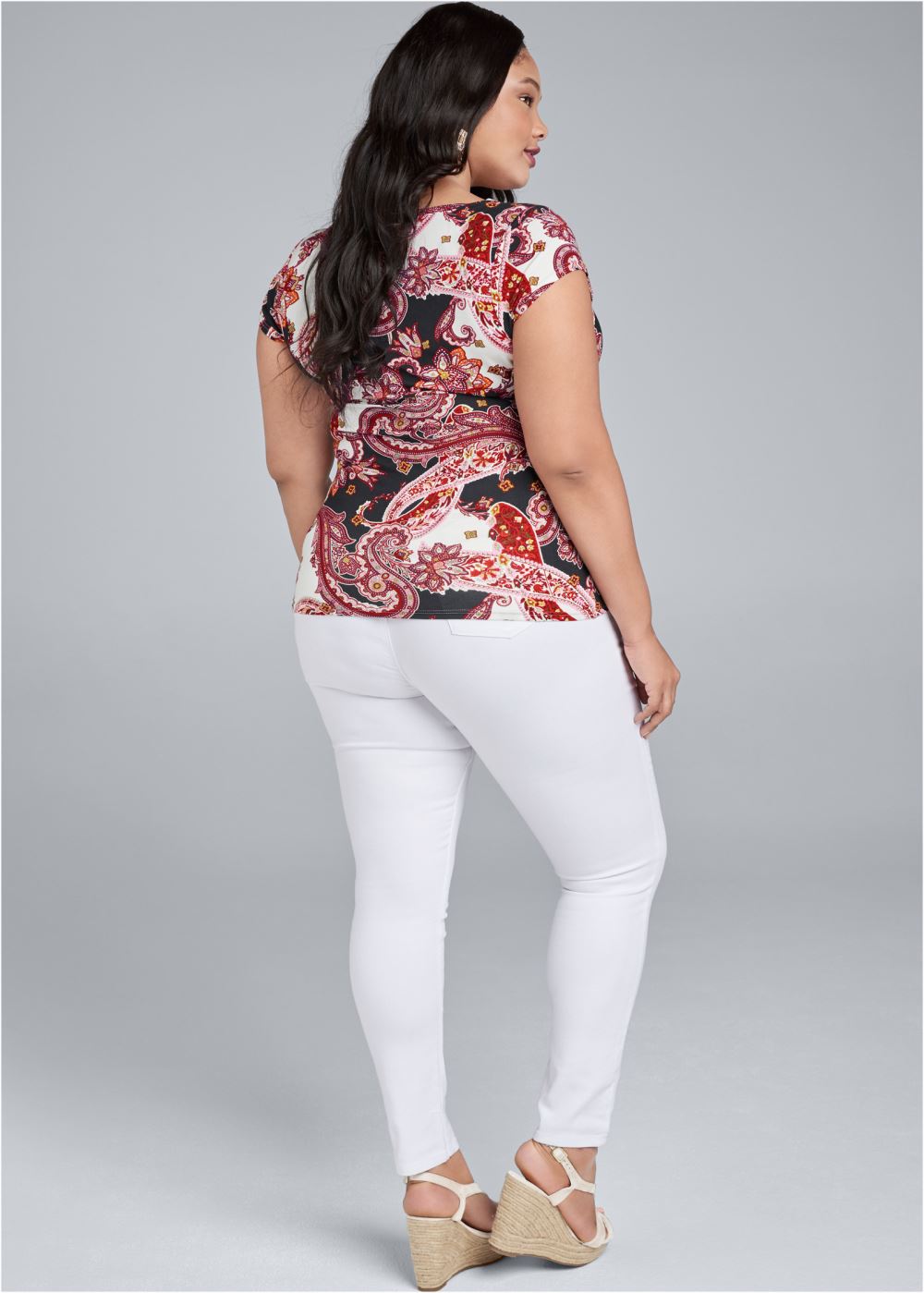 Venus Plus Size Printed Square Neck Top