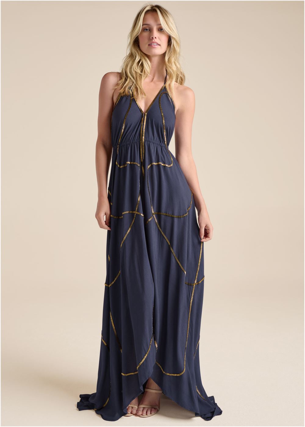 Venus Plus Size Beaded Maxi Dress