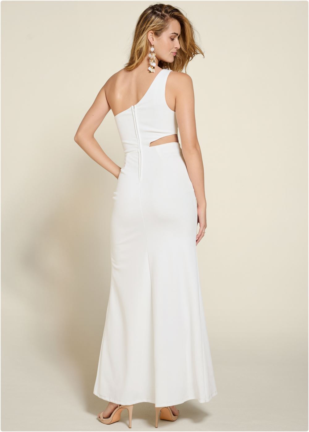 Venus Plus Size One-Shoulder Cutout Gown