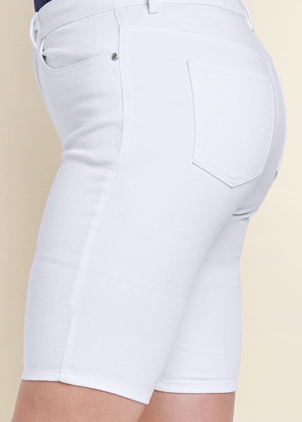 Venus Plus Size Jean Bermuda Shorts - White