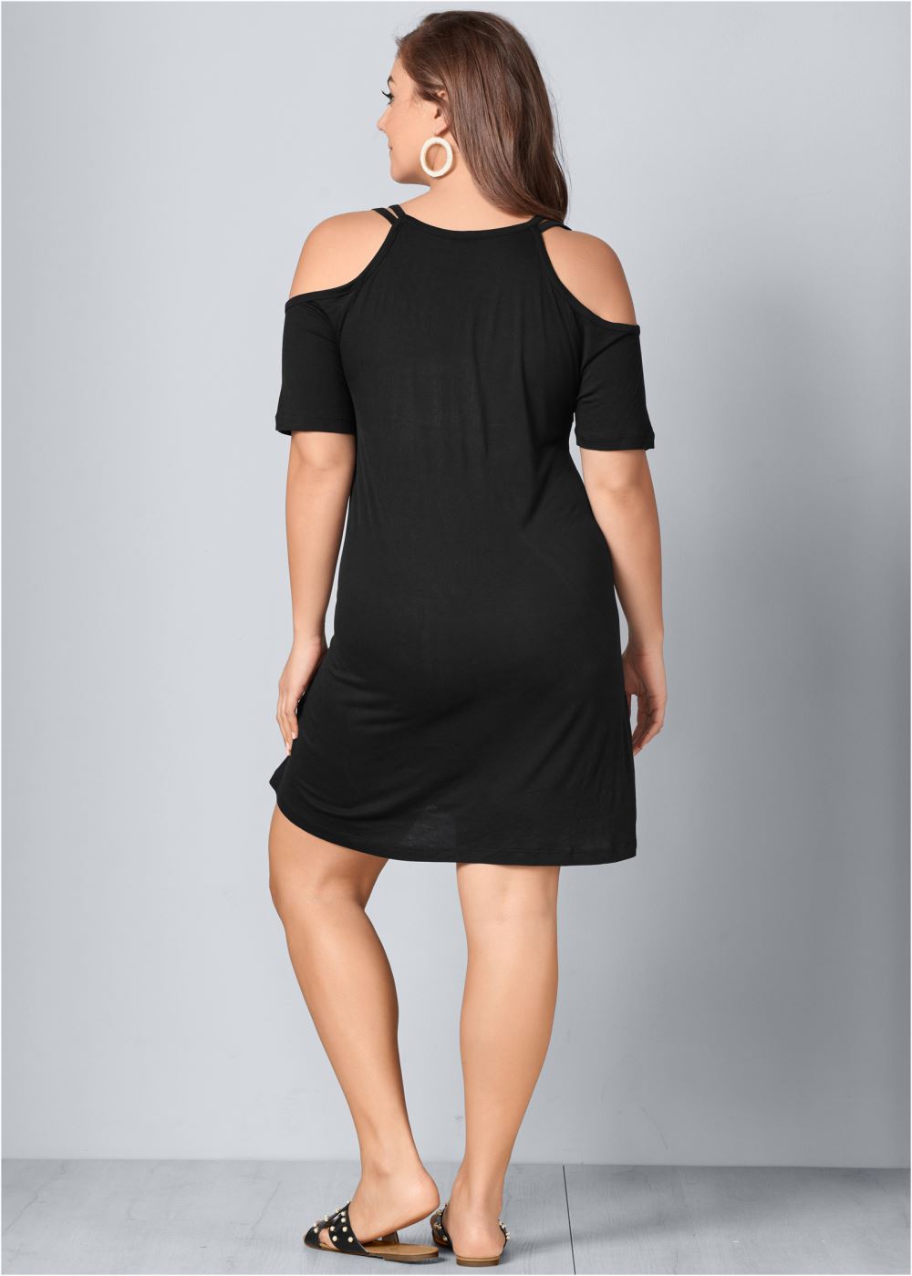 Venus Black Cold-shoulder dress