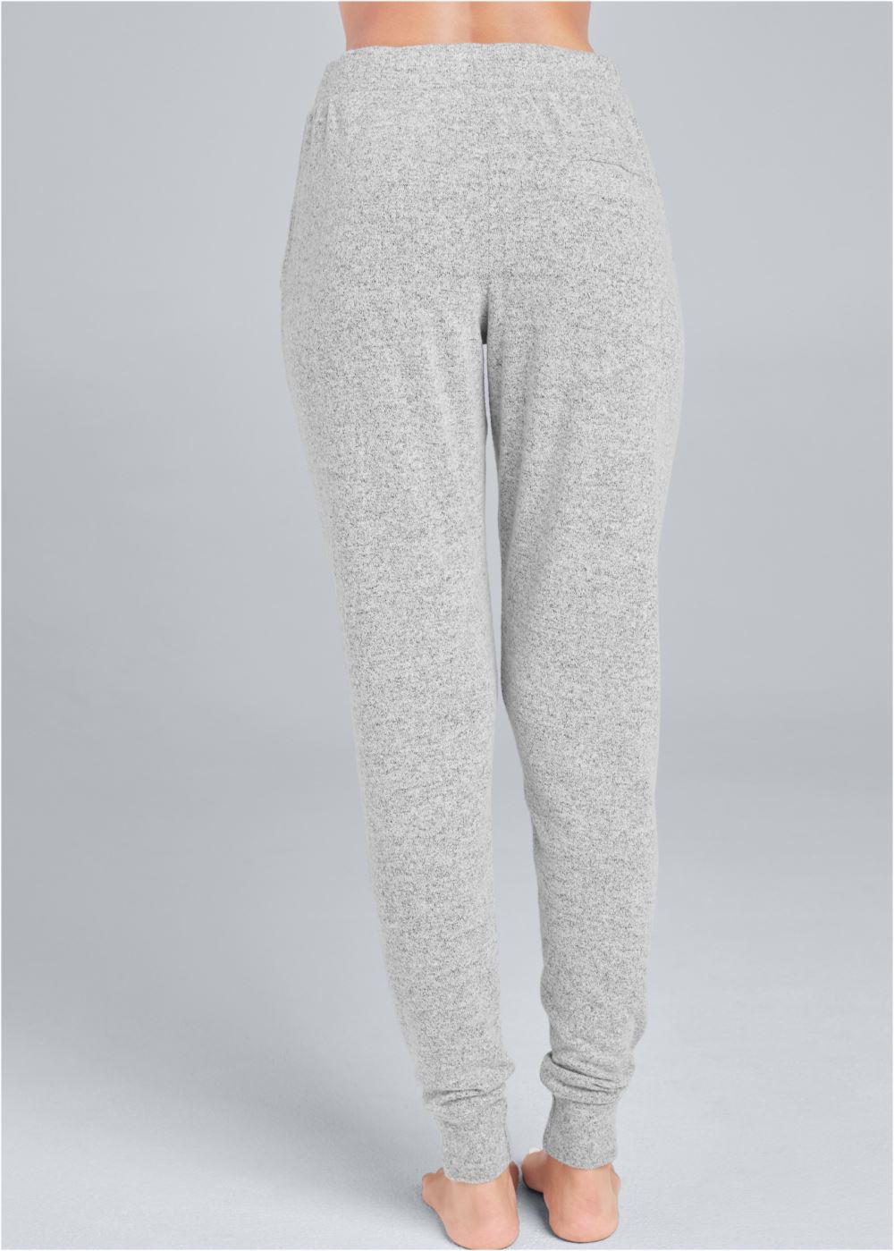 Venus Plus Size Cozy Lounge Hacci Joggers in Heather Grey