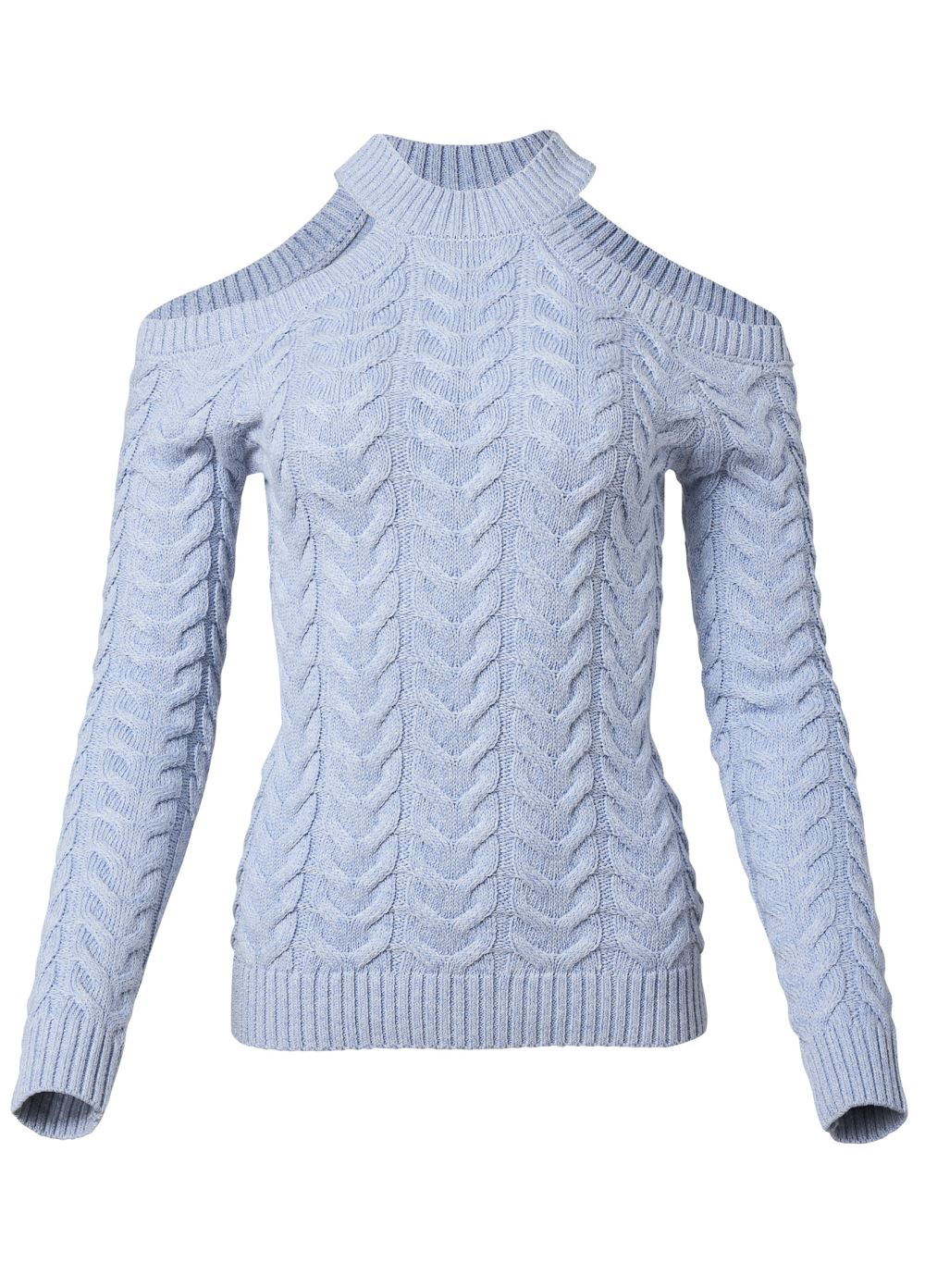 Venus Plus Size Halter Ribbed Sweater in Blue Multi